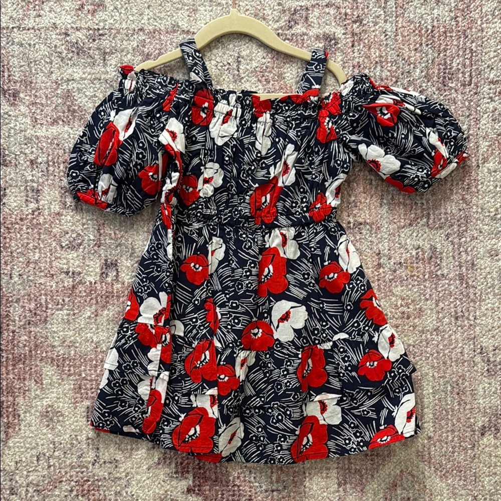 Janie and Jack Red and White Floral Dress